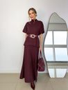 Blusa Gola Modal Friso Vinho