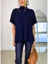 Blusa Gola Modal Friso Marinho