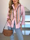 Camisa Pregas Acinturada Rosa