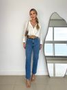 Calça Reta Briana Jeans Médio
