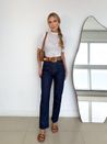 Calça Reta Samira Jeans Escuro 