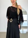 Blusa Kaftan Chiffon Preto