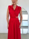 Blusa Paris Transpassada Com Fivela Vermelho