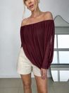 Blusa Tule Drapeada Vinho
