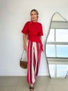 Calça Listrada Vermelho