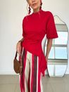 Calça Listrada Vermelho