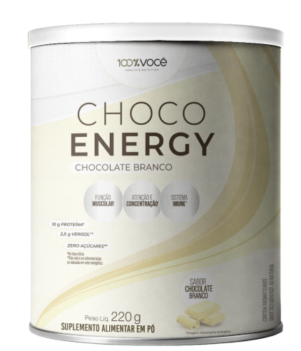 Choco Energy 220gr Chocolate Branco - 100% Você