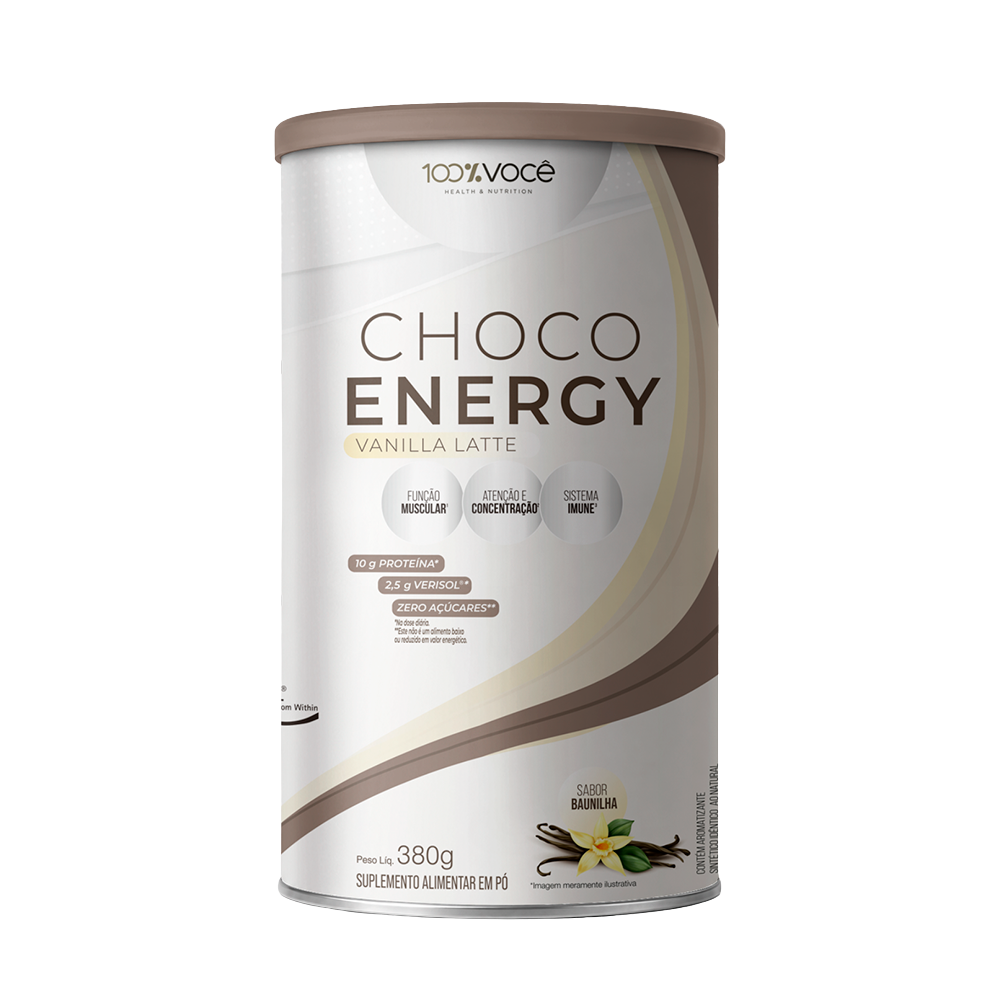 Choco Energy 380gr Vanilla - 100% Você