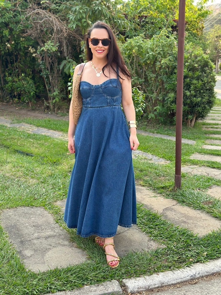 Vestido Jeans Midi