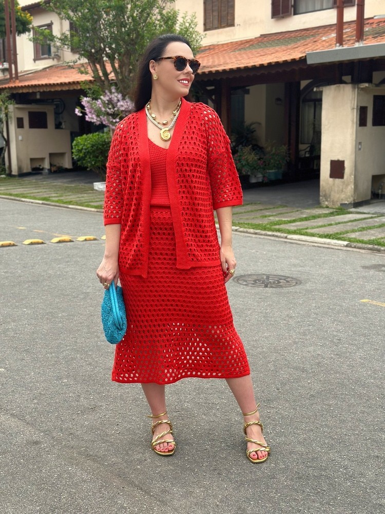 Conjunto Tricot Vermelho