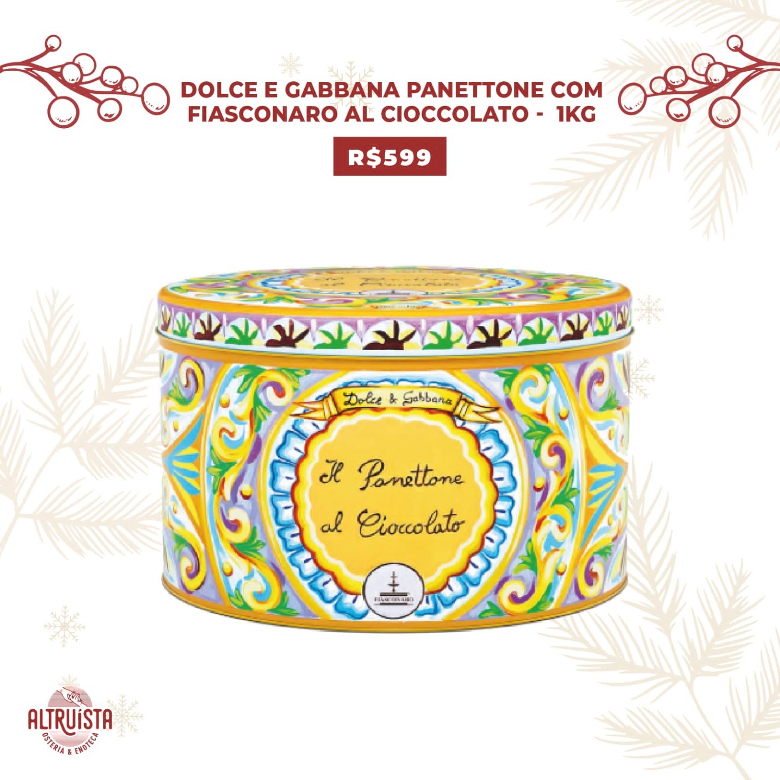 DOLCE & GABBANA AL CIOCCOLATO FIASCONARO D&G1KG Altruista