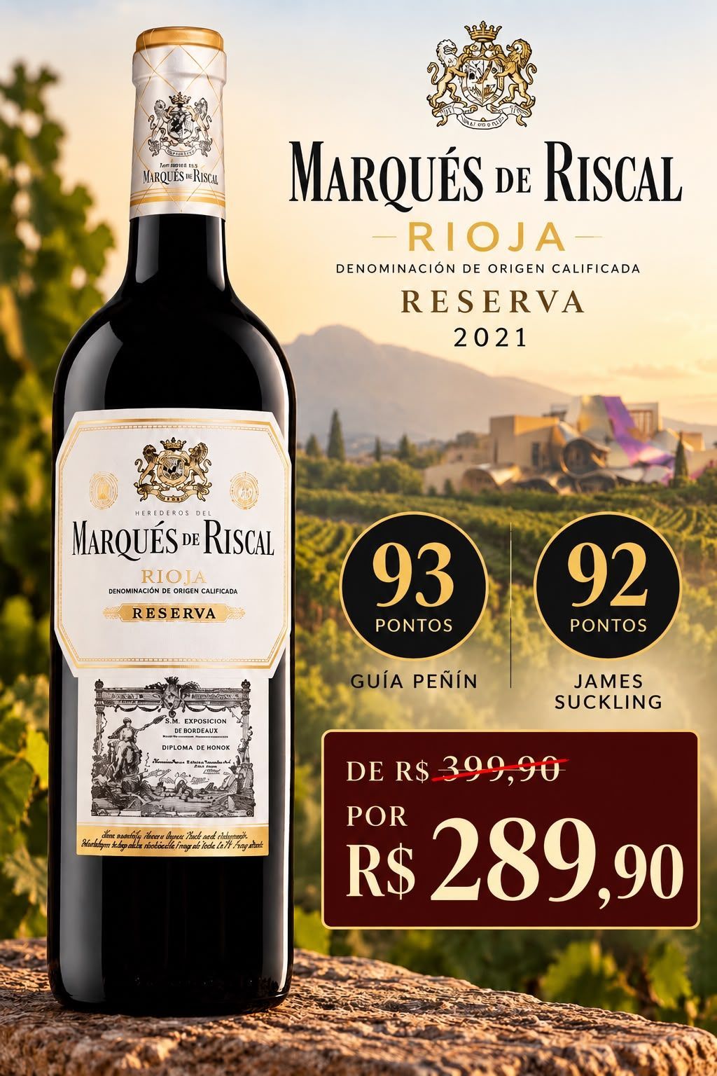Vinho Marques De Riscal Reserva Rioja 750 ml