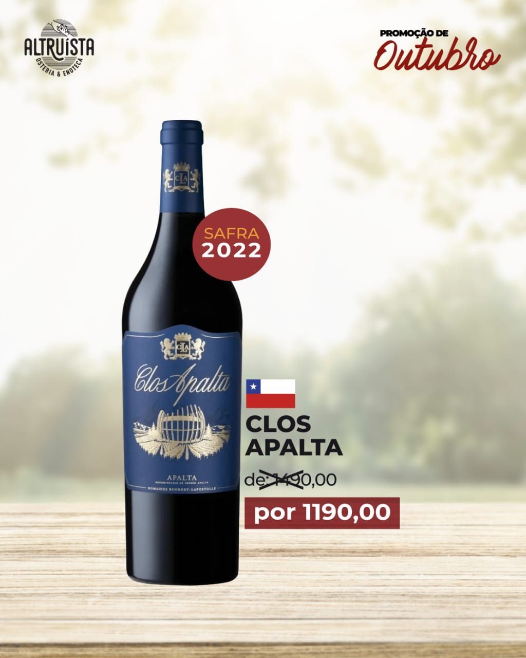 VINHO CLOS APALTA  750ML  SAFRA 2022