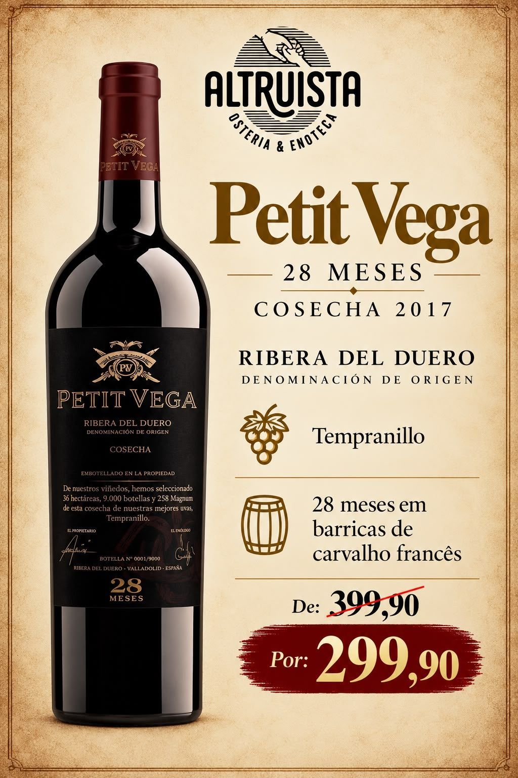 Vinho Petit Vega 28 Meses