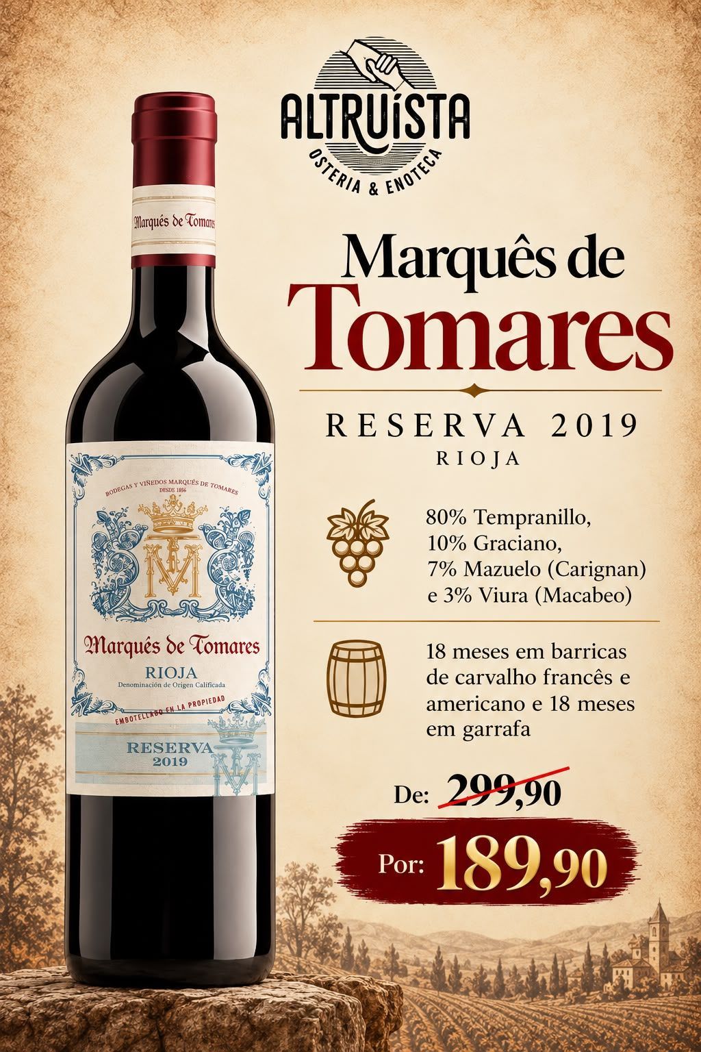 Kit 4 Gfas  Diverssas Marqués de Tomares – Uma experiência completa de Rioja