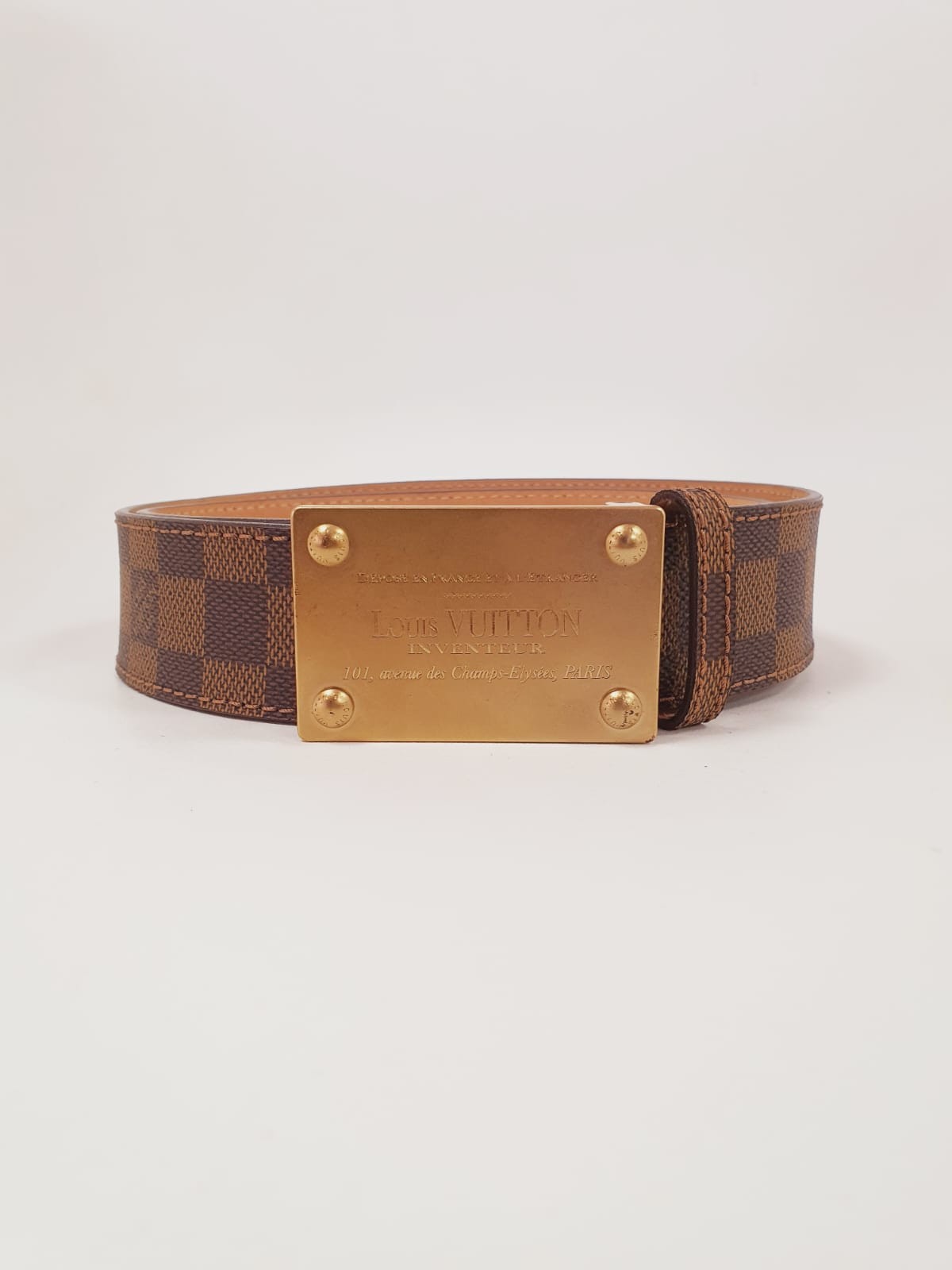 Cinto Louis Vuitton Inventeur Damier Ebene Original