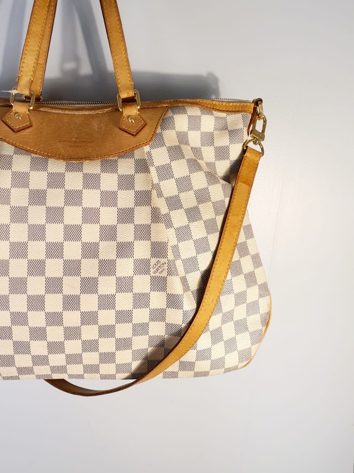 Bolsa Louis Vuitton Siracusa MM Canvas Damier Azur