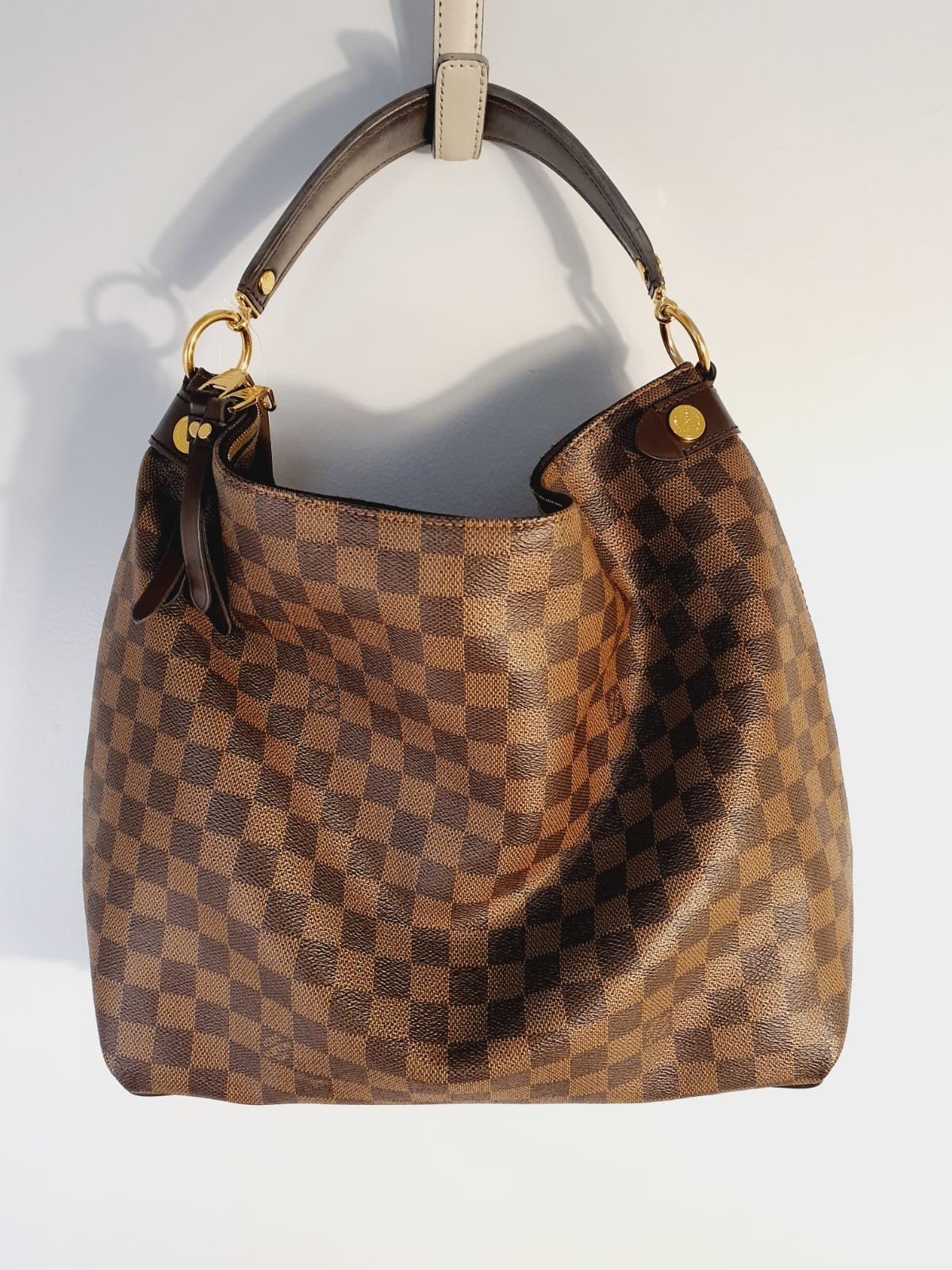 LOUIS VUITTON Duomo Hobo Damier Ebene Shoulder Bag