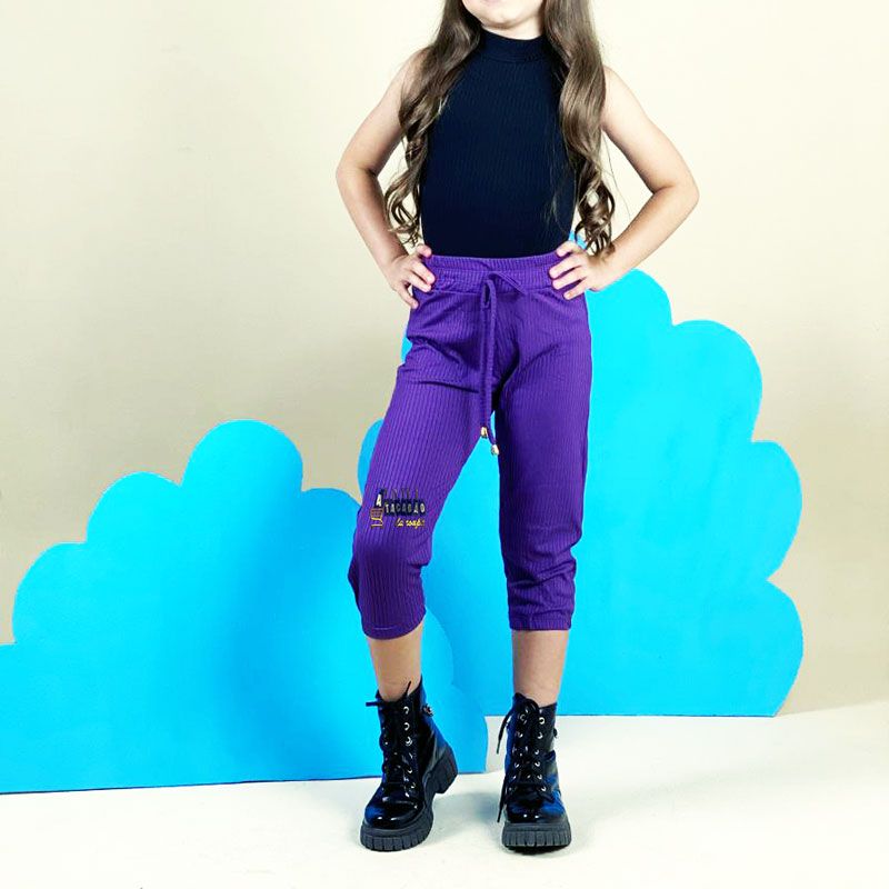 Calça Infantil Jogger Malha Canelada