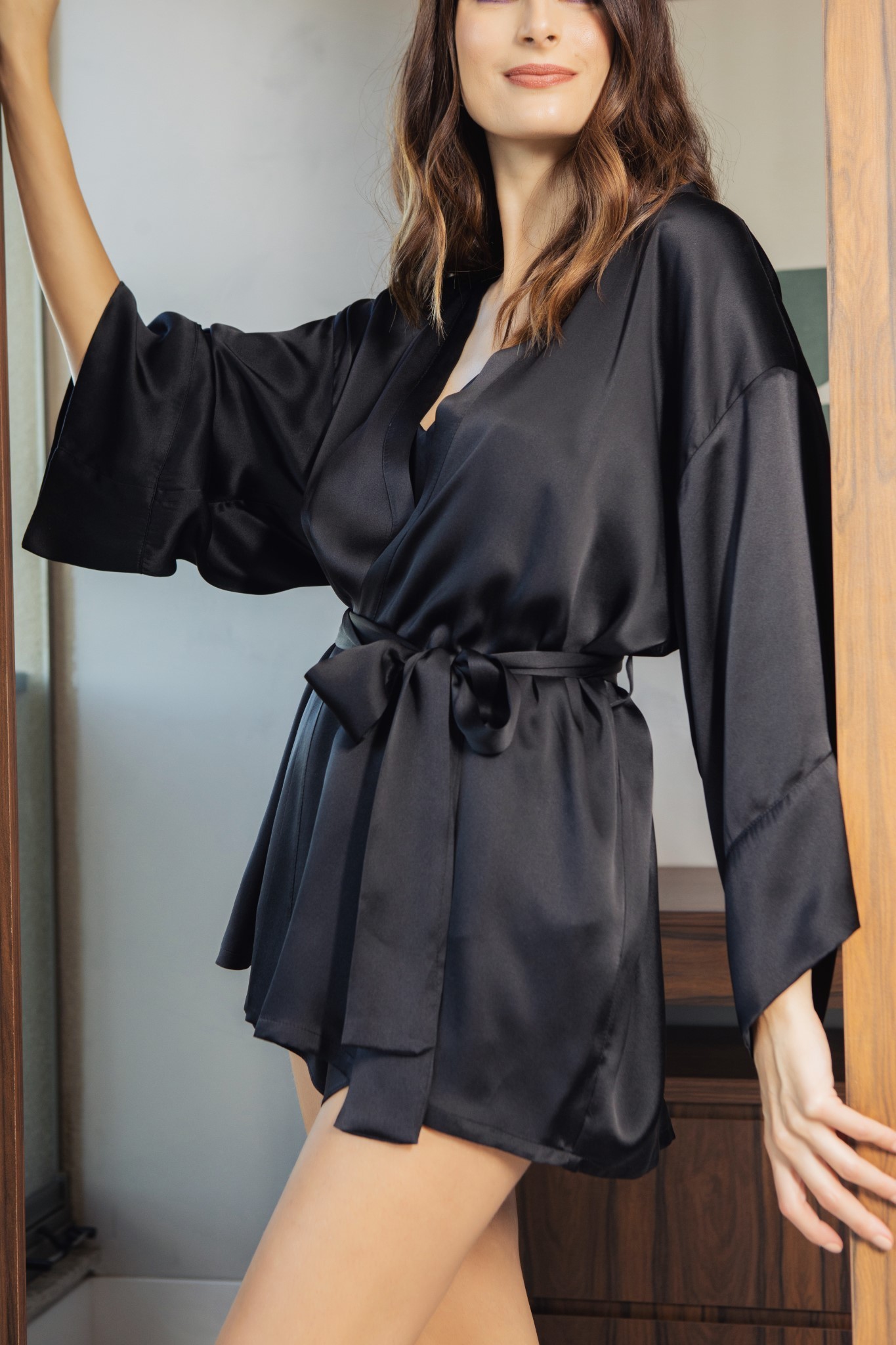 Kimono Valentina Preto - Ava Intimates