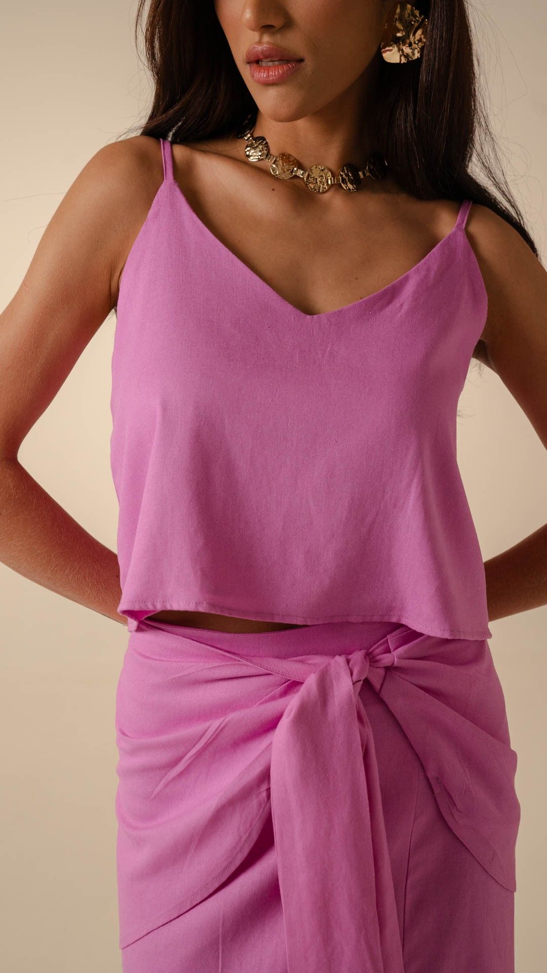 REGATA CROPPED ALÇA LINHO