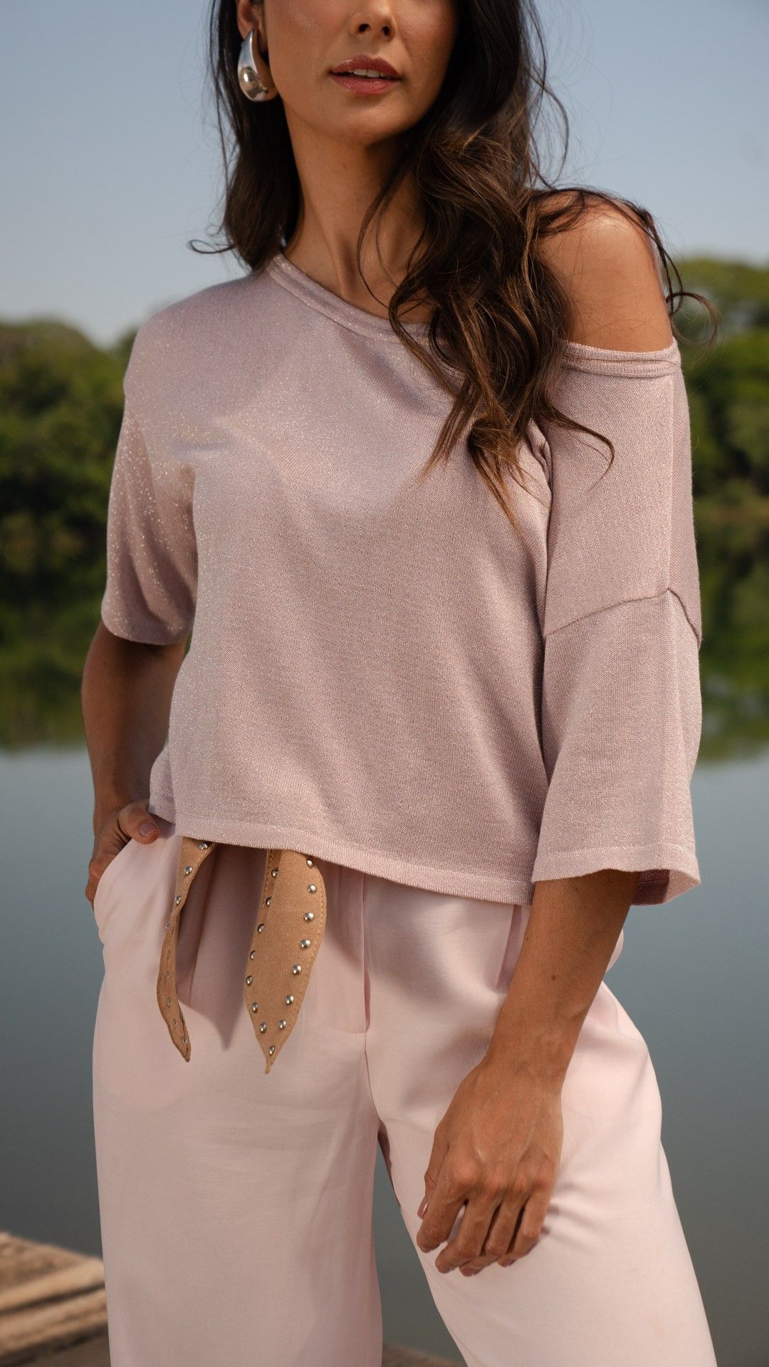 T-SHIRT ATHENA BRILHO TRICOT