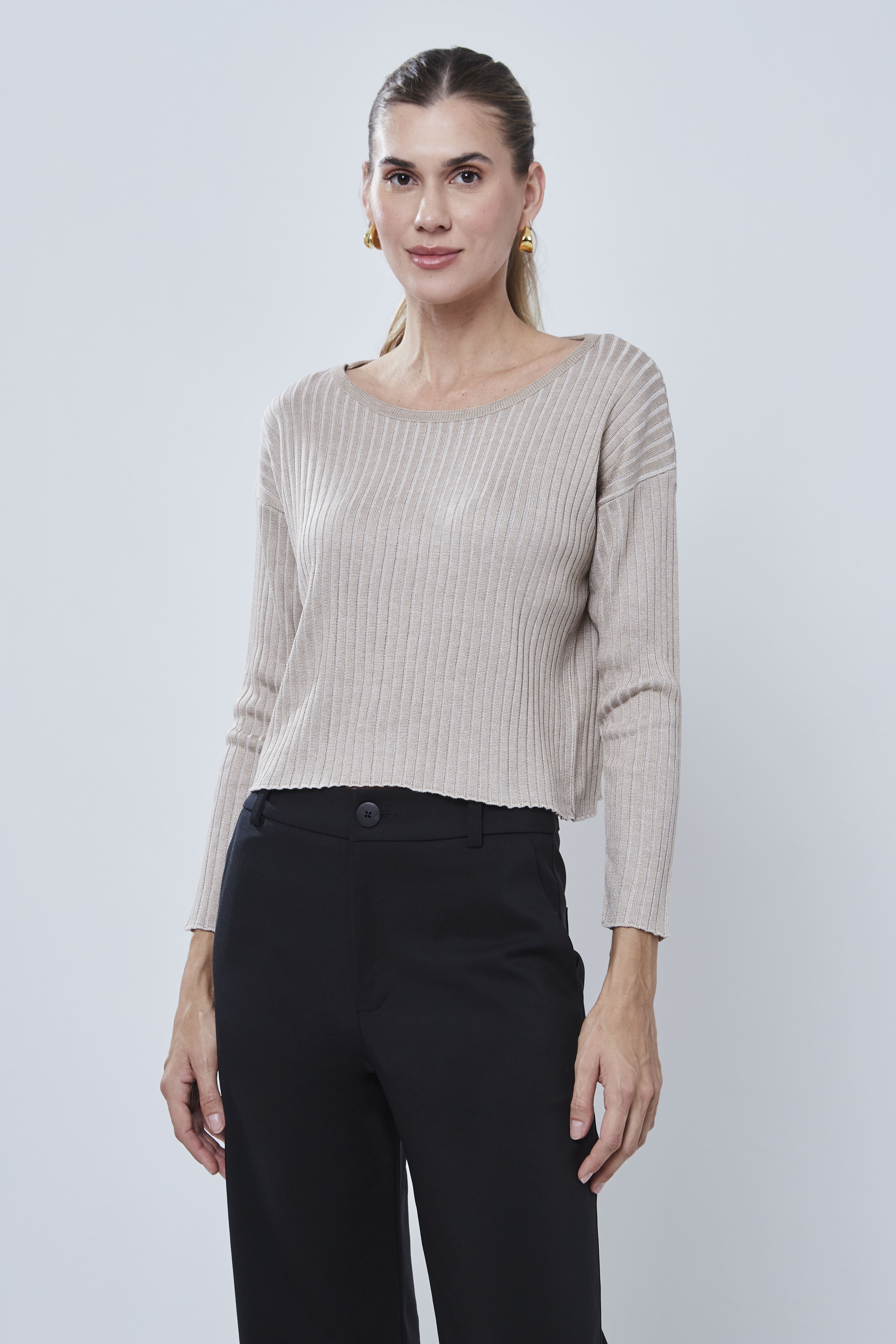 BLUSA CANELADA VANIZADA TRICOT