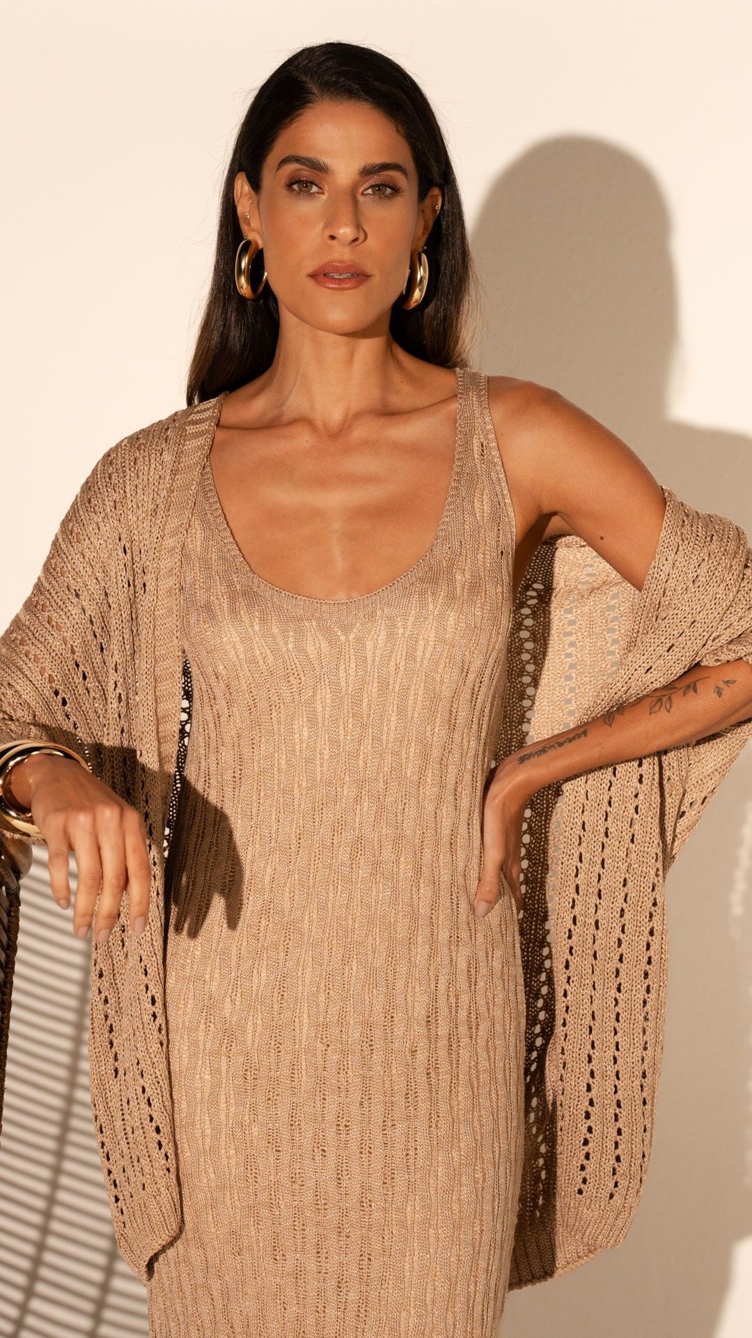 CASACO KIMONO TRICOT BRILHO RESORT