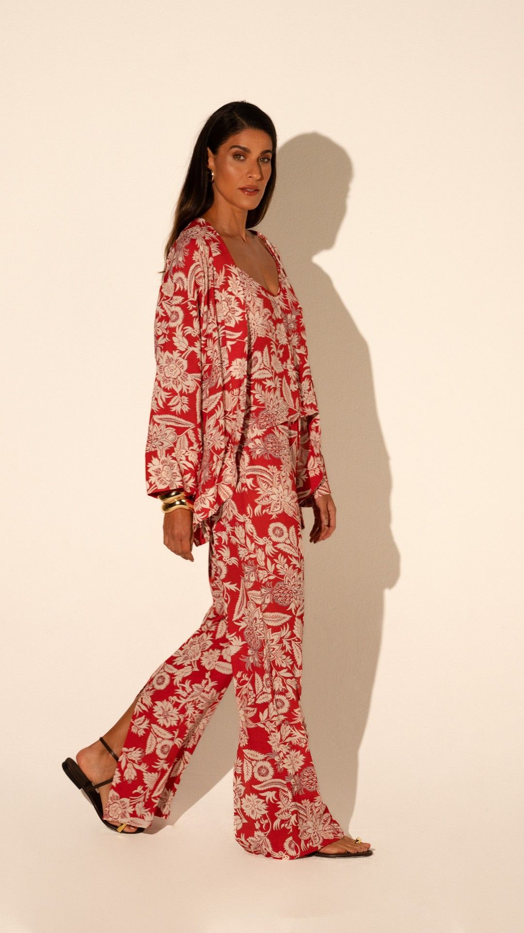 KIMONO VISCOSE JARDIM RUBRO