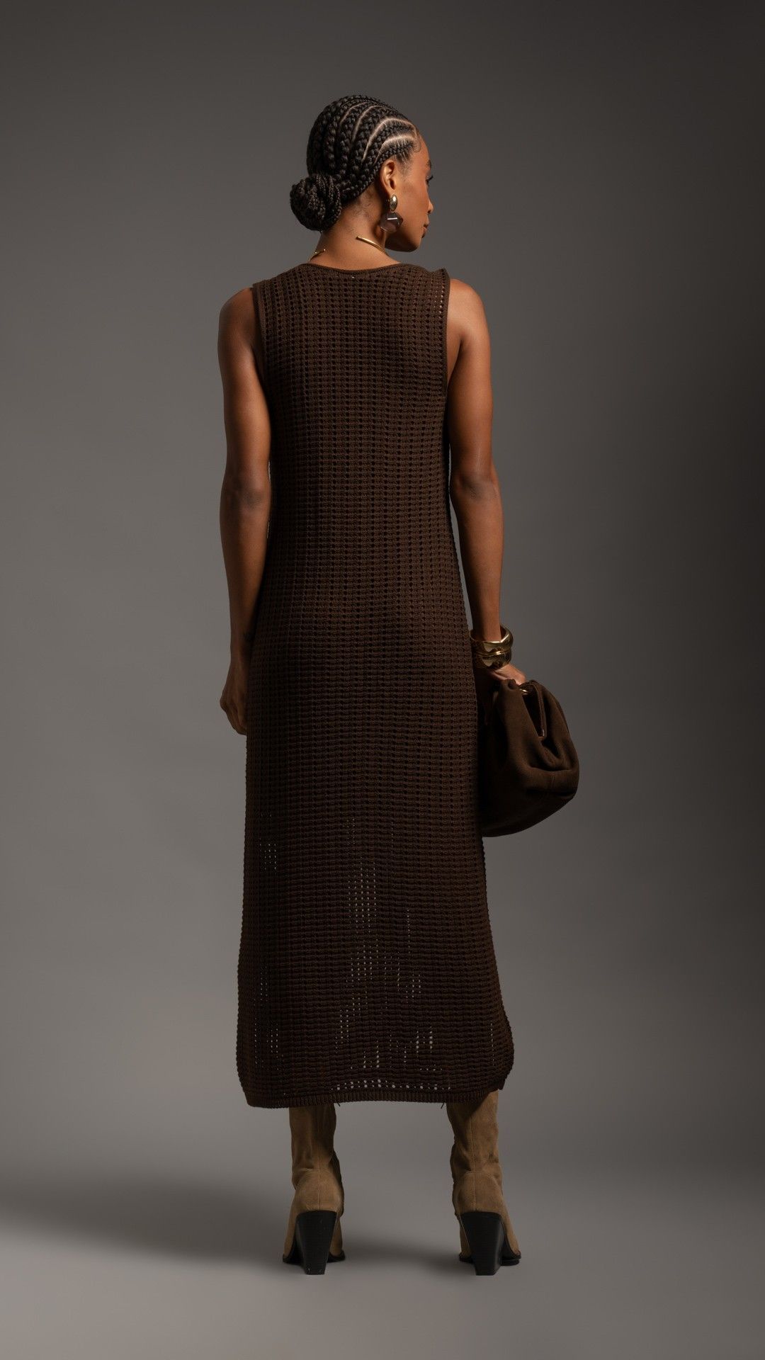 VESTIDO MIDI S/ MANGA TRICOT COBOGÓ