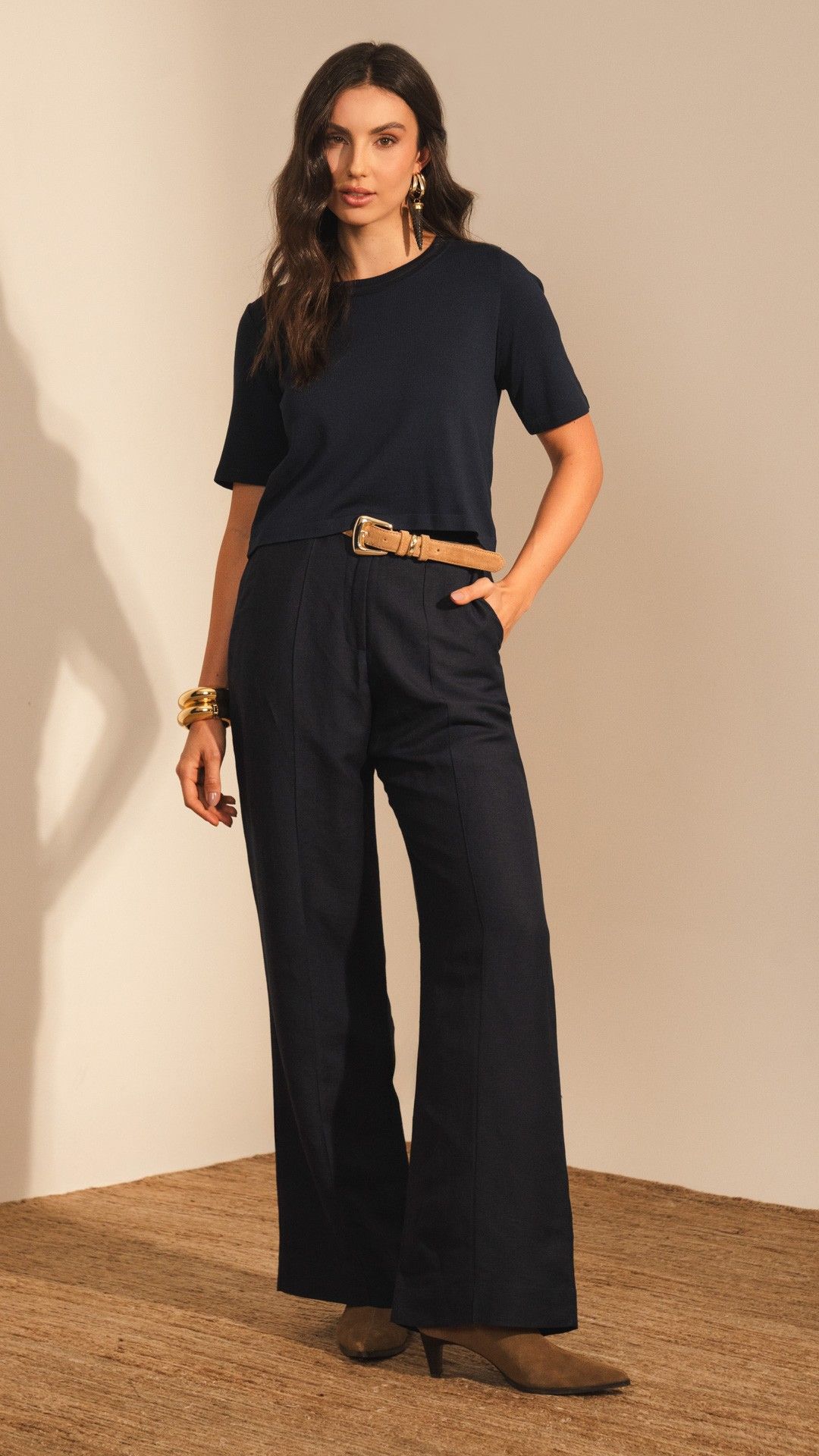BLUSA MANGA C. TRICOT T-SHIRT CROPPED
