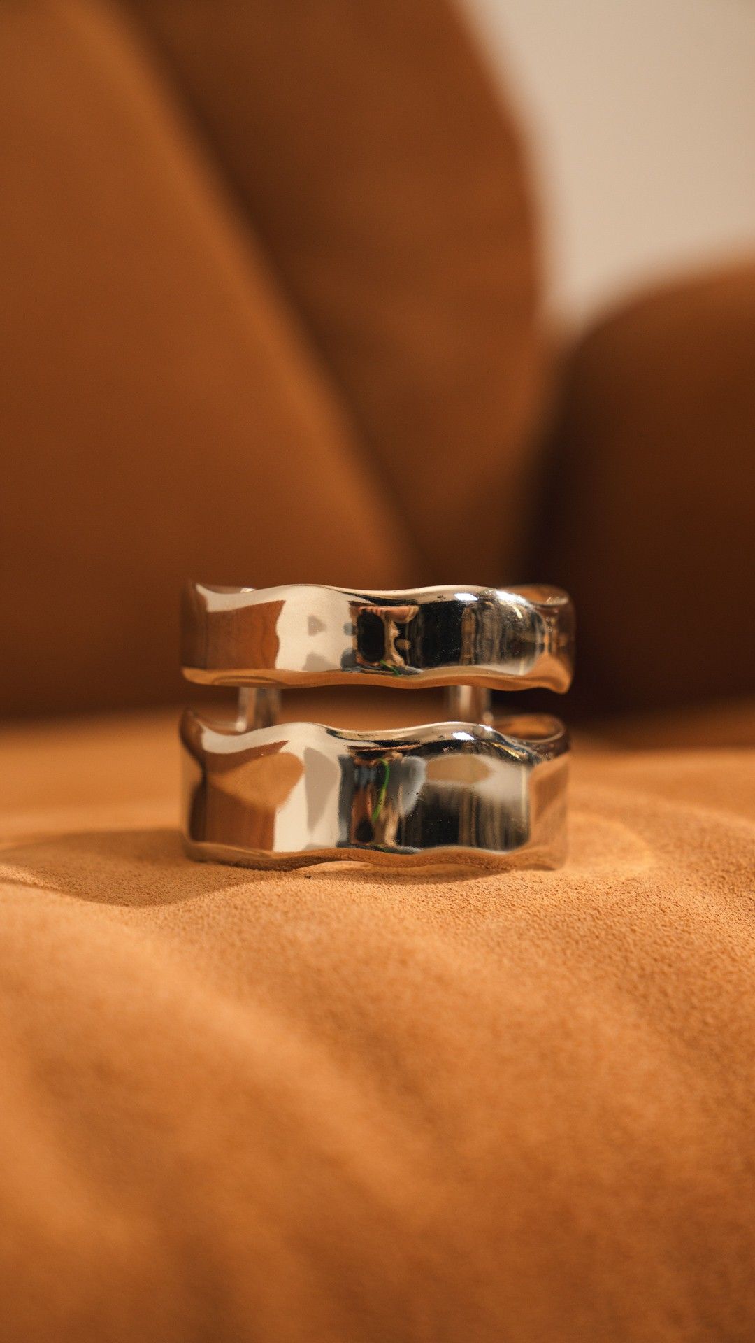 PULSEIRA BRACELETE METAL ONDA DUPLA