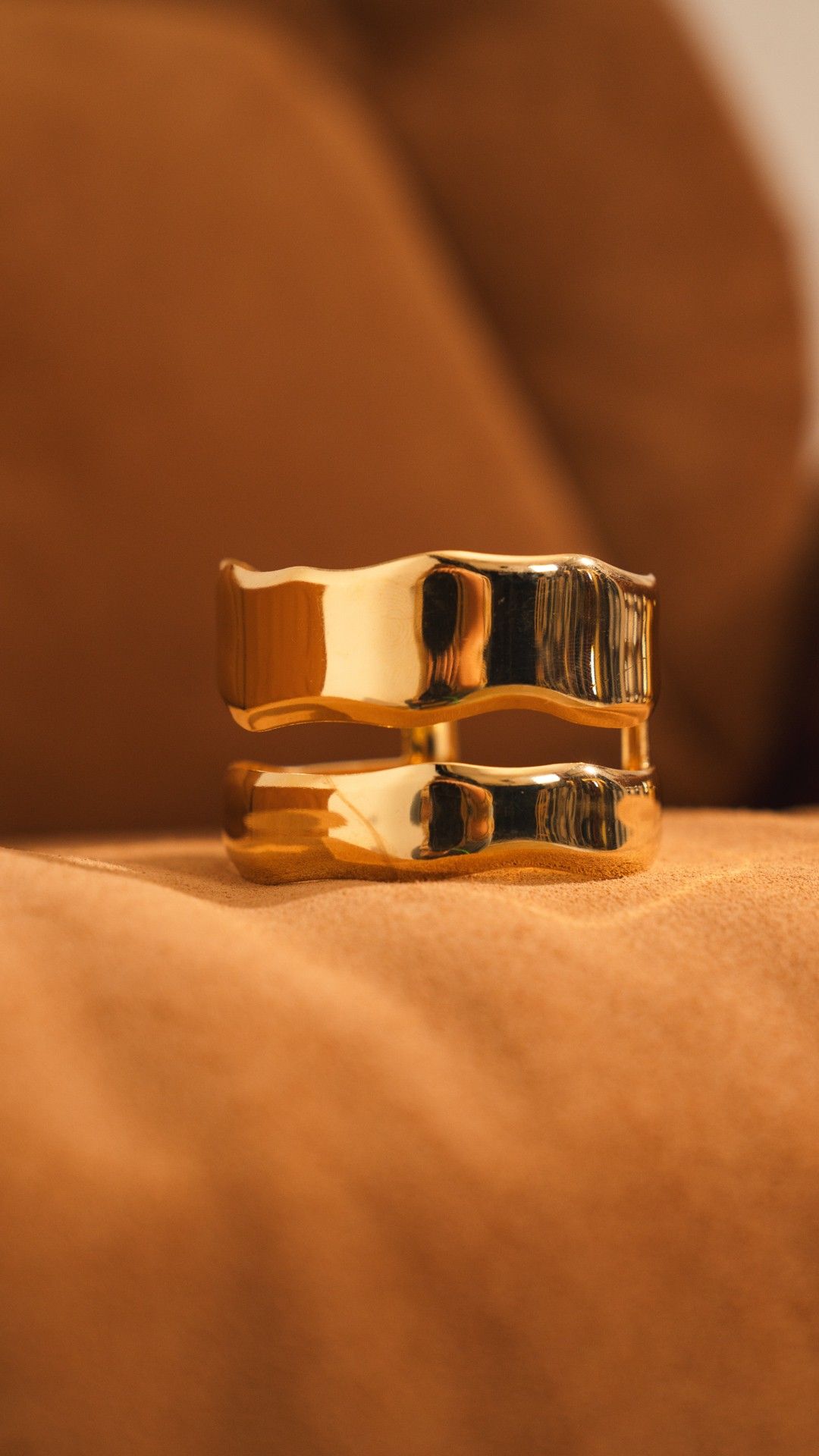 PULSEIRA BRACELETE METAL ONDA DUPLA