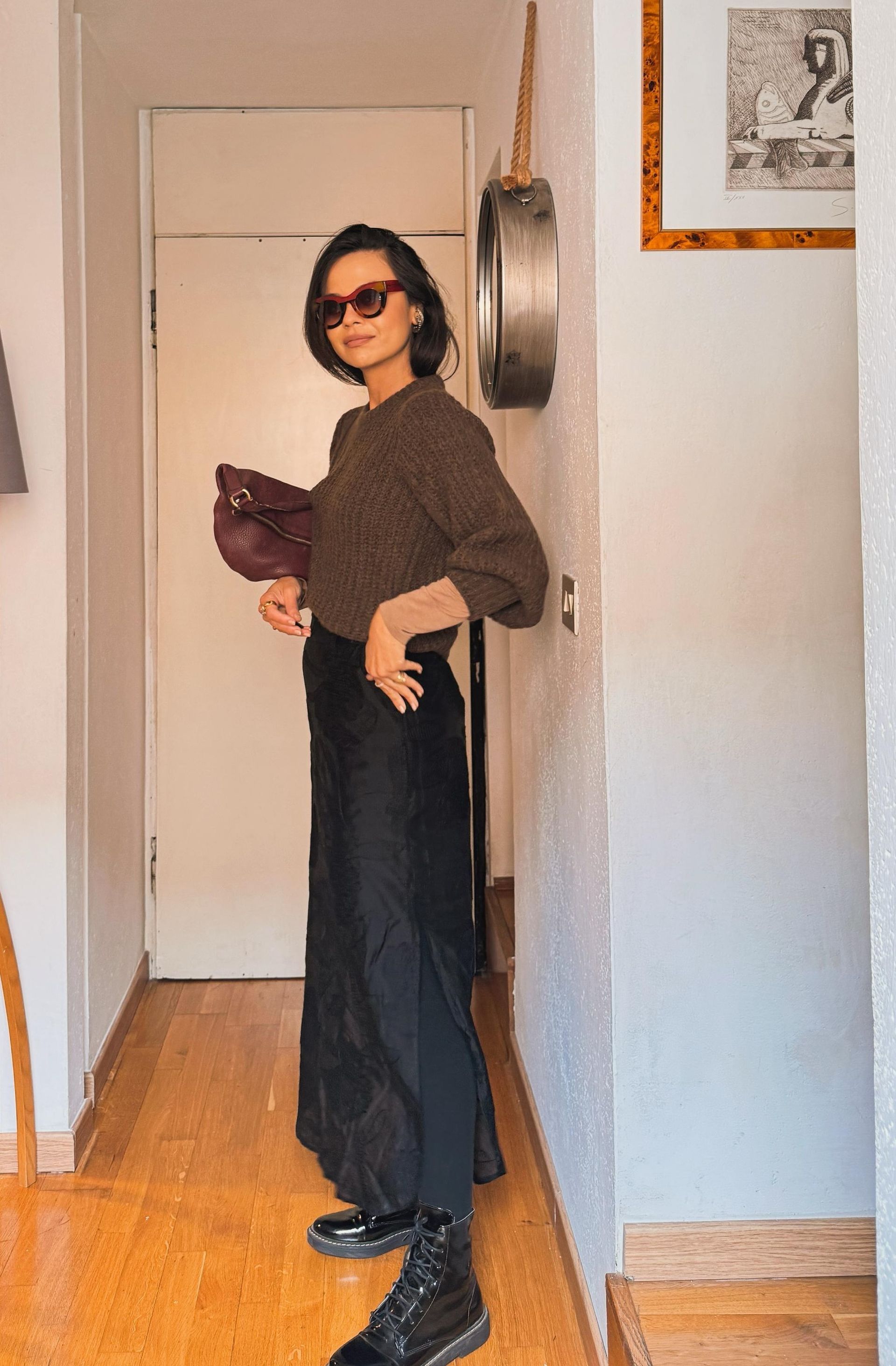 SAIA MIDI VISCOSE BORDADA
