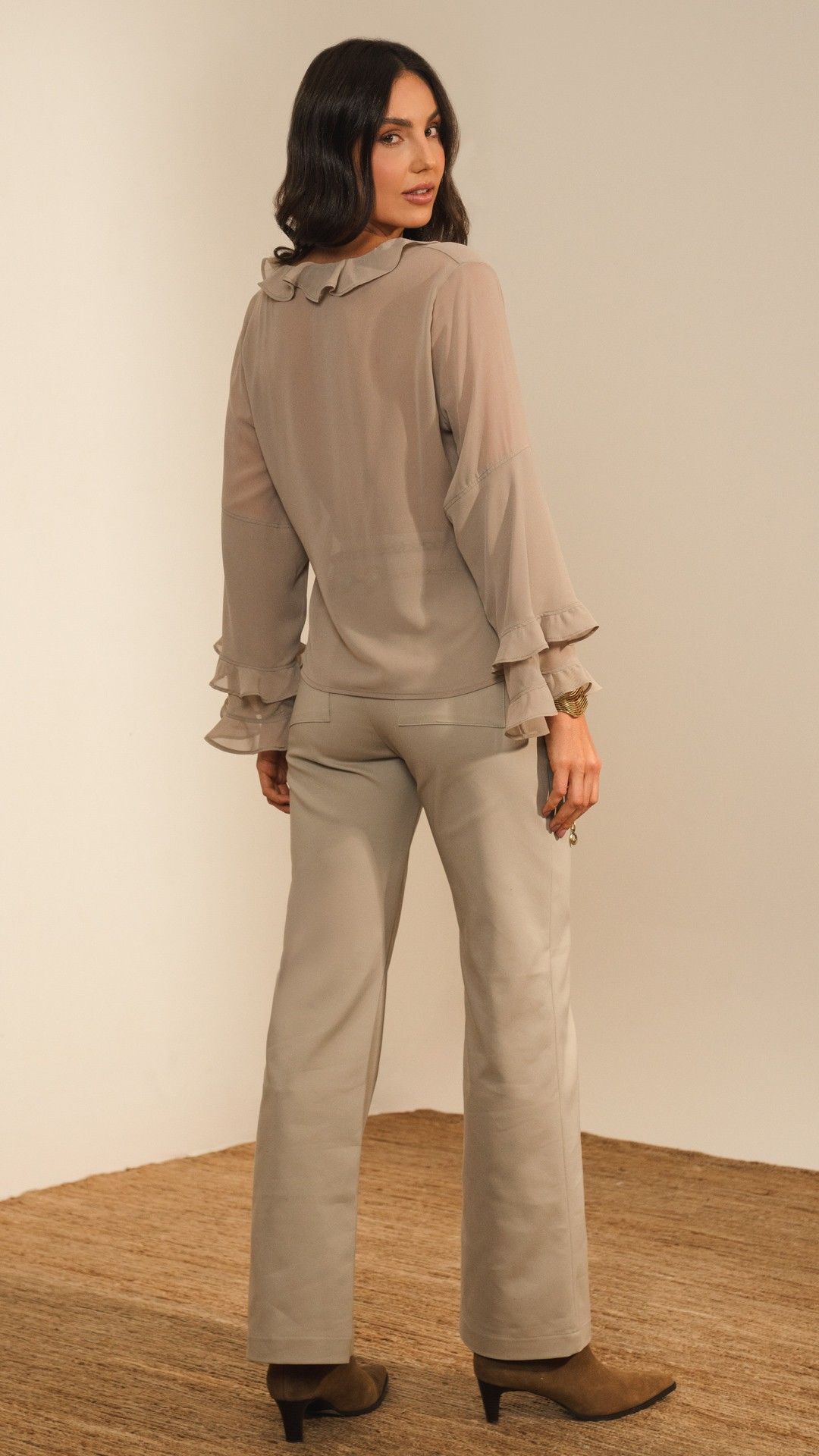 BLUSA MANGA L. PUNHO BABADO