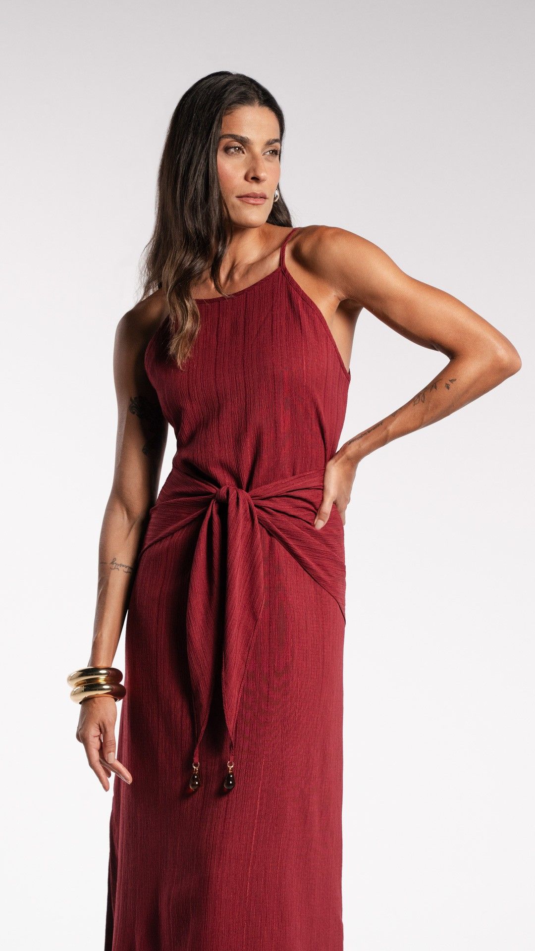 VESTIDO MIDI ALÇA LENÇO VIRGINIA