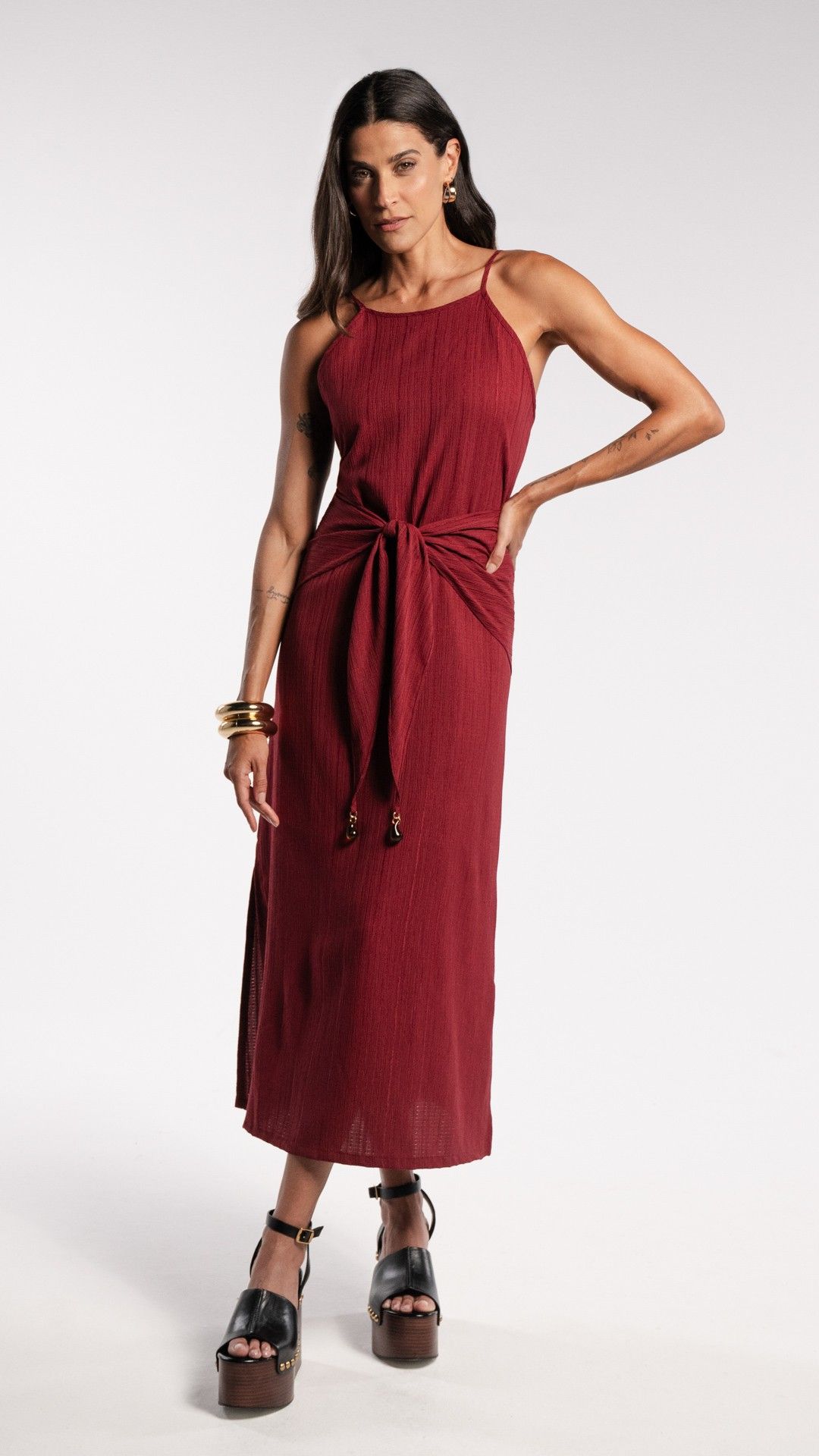 VESTIDO MIDI ALÇA LENÇO VIRGINIA