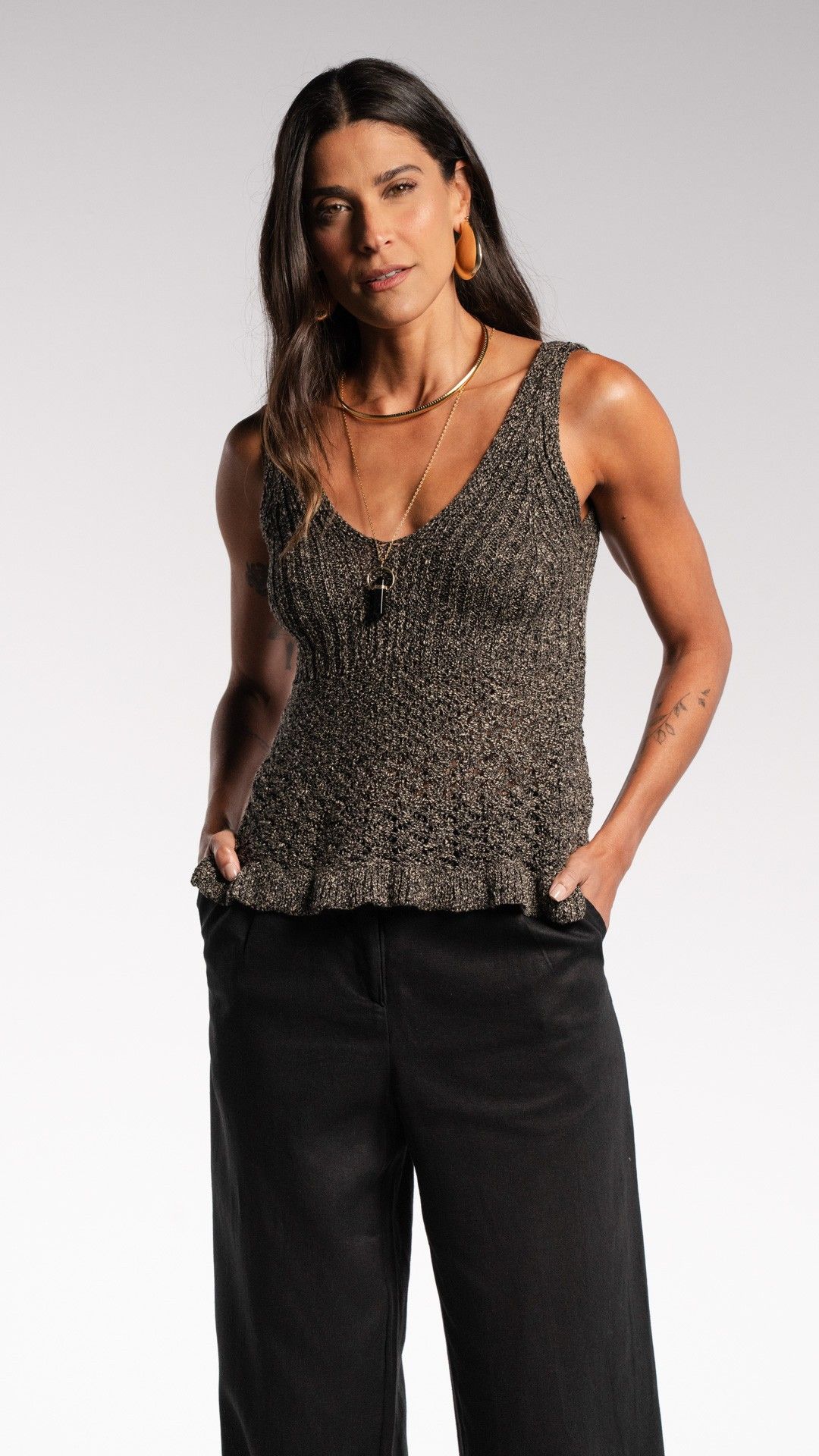 BLUSA S/ MANGA TRICOT BATA