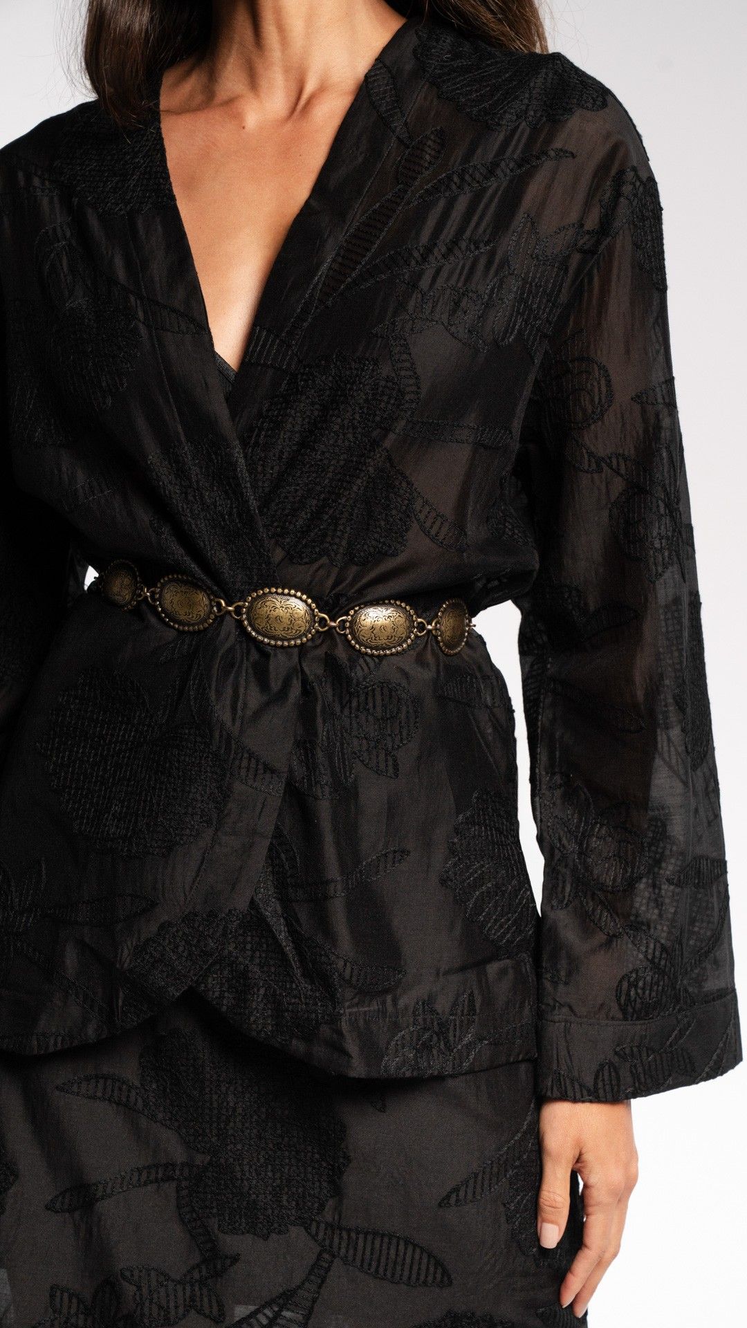 KIMONO MANGA L. VISCOSE BORDADO