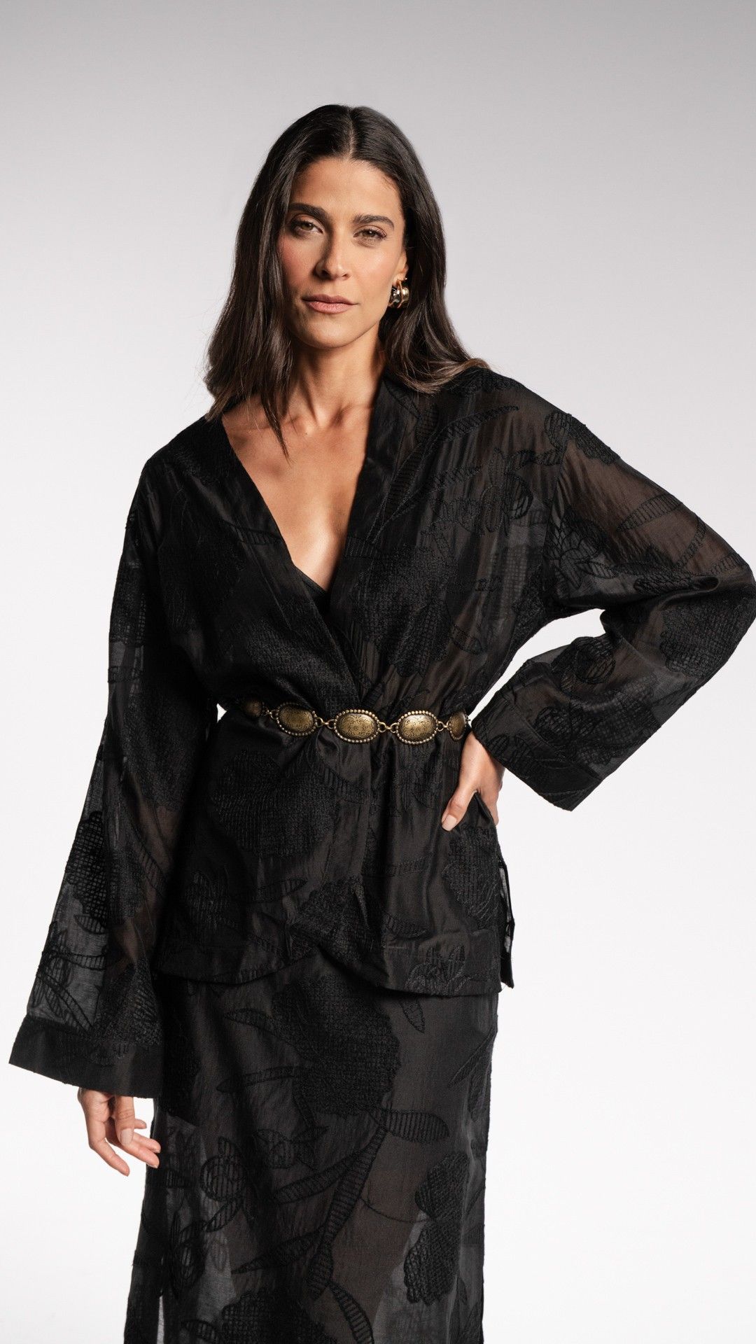 KIMONO MANGA L. VISCOSE BORDADO