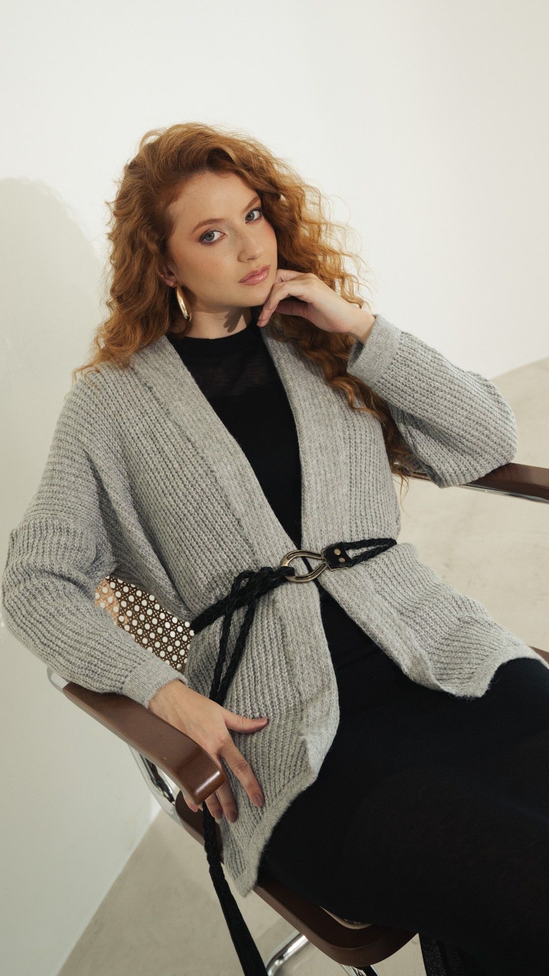 CASACO LONGO TRICOT PONTO PEROLA