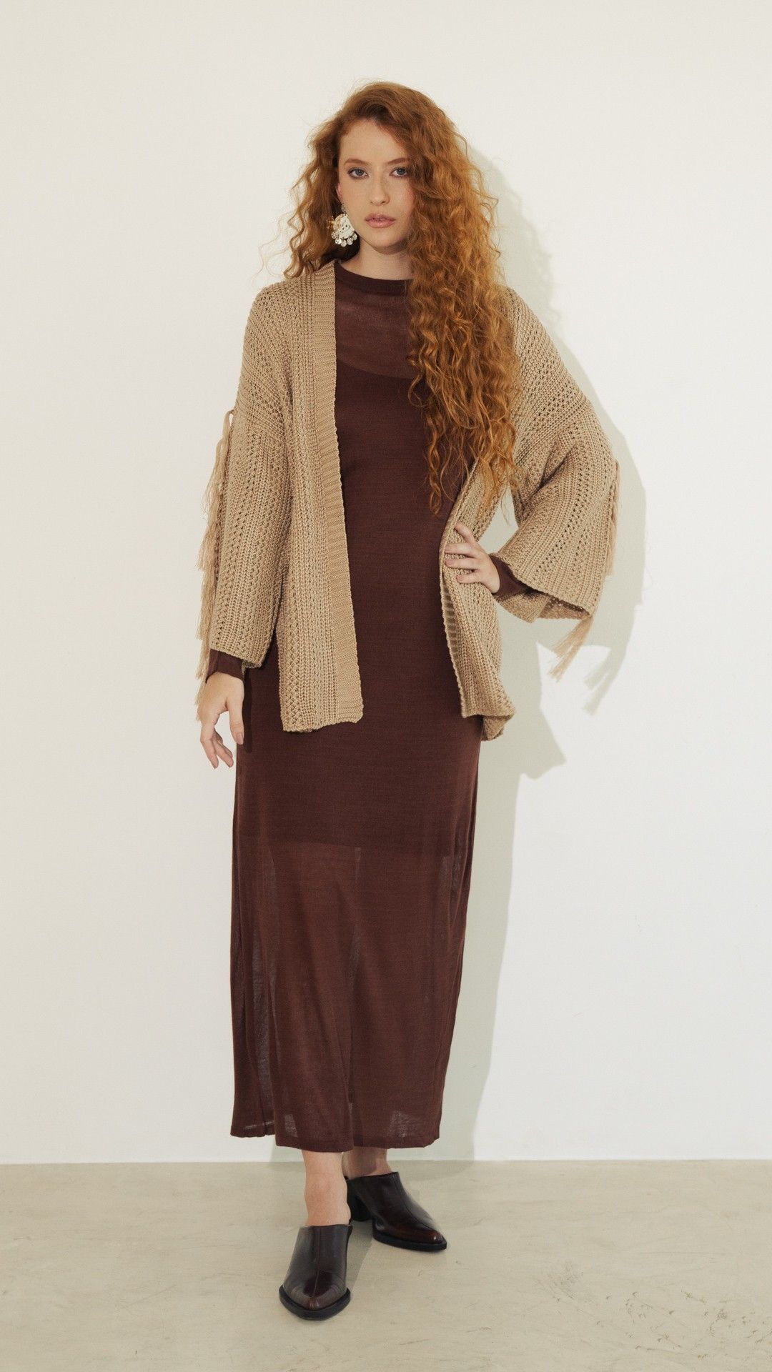 CASACO KIMONO TRICOT FRANJA