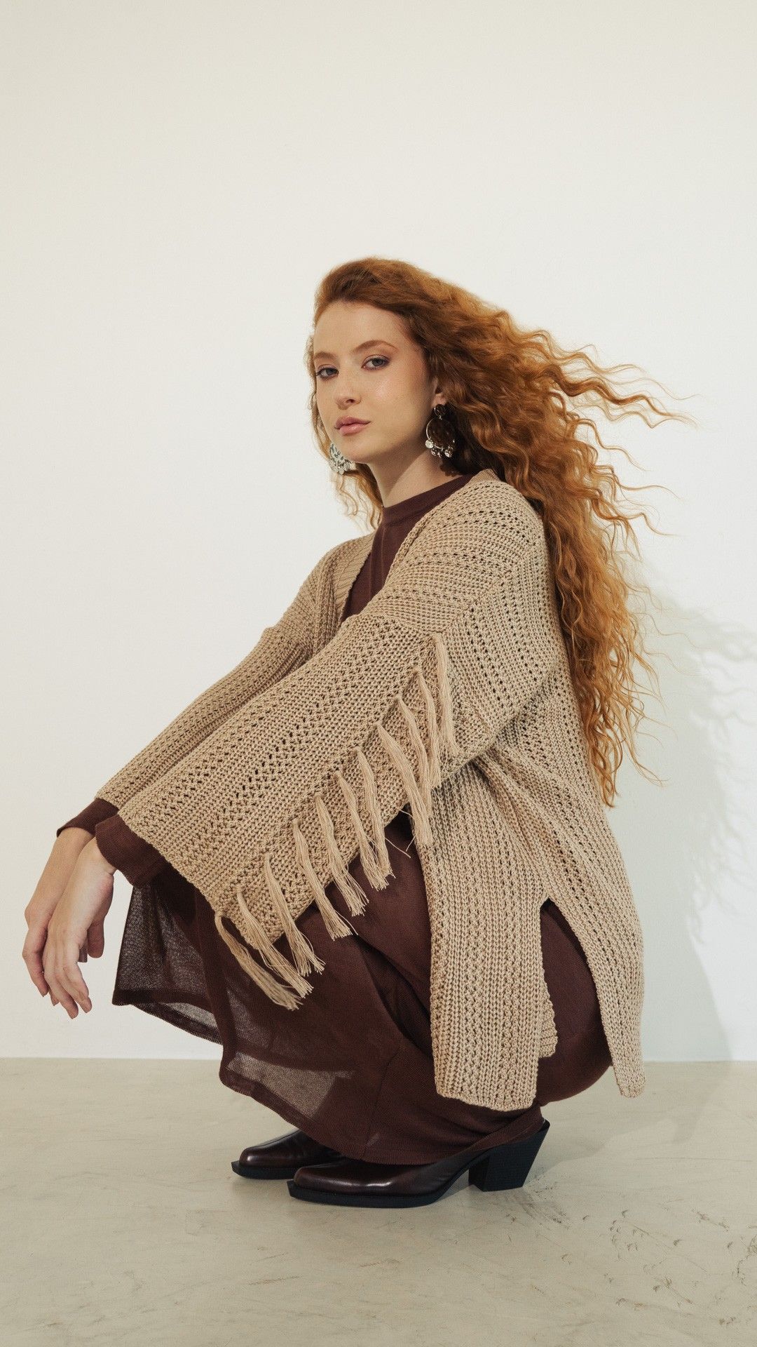 CASACO KIMONO TRICOT FRANJA