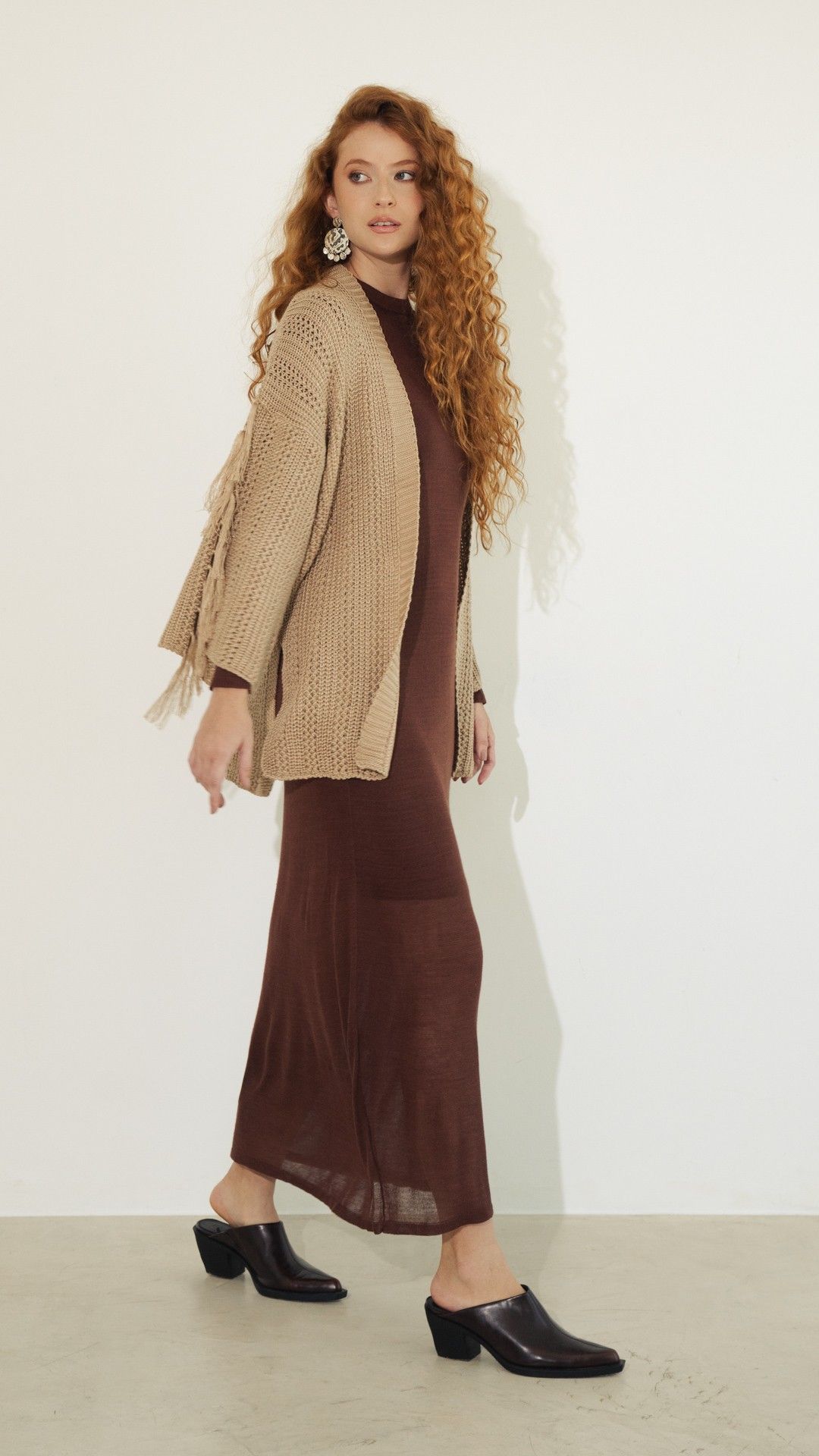 CASACO KIMONO TRICOT FRANJA