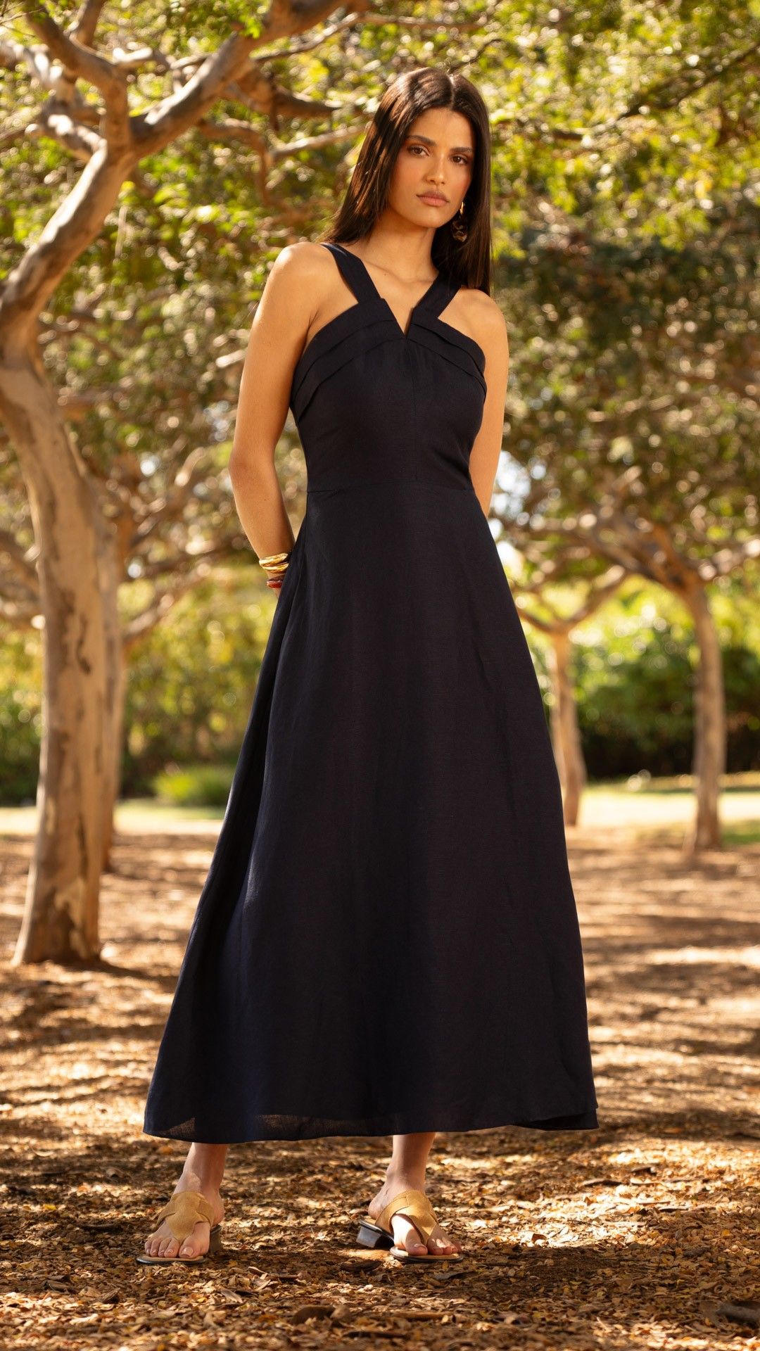 VESTIDO MIDI ALÇA VISCOLINHO GLAMOUR