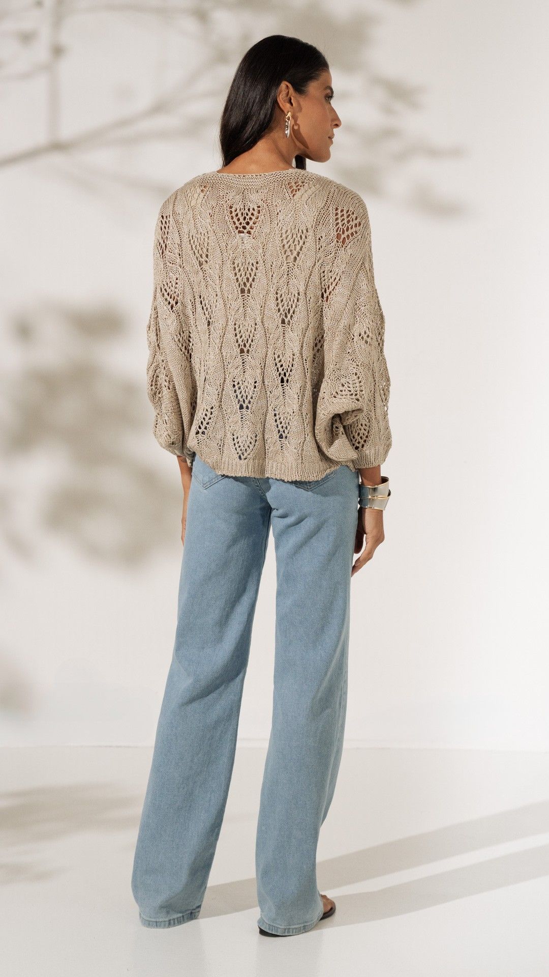 CALÇA FLARE JEANS FRISO ELASTANO