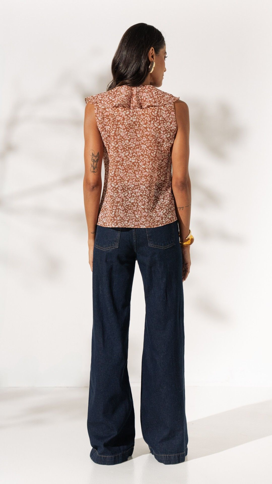 CALÇA JEANS NIMES NEW BLUE WIDE LEG