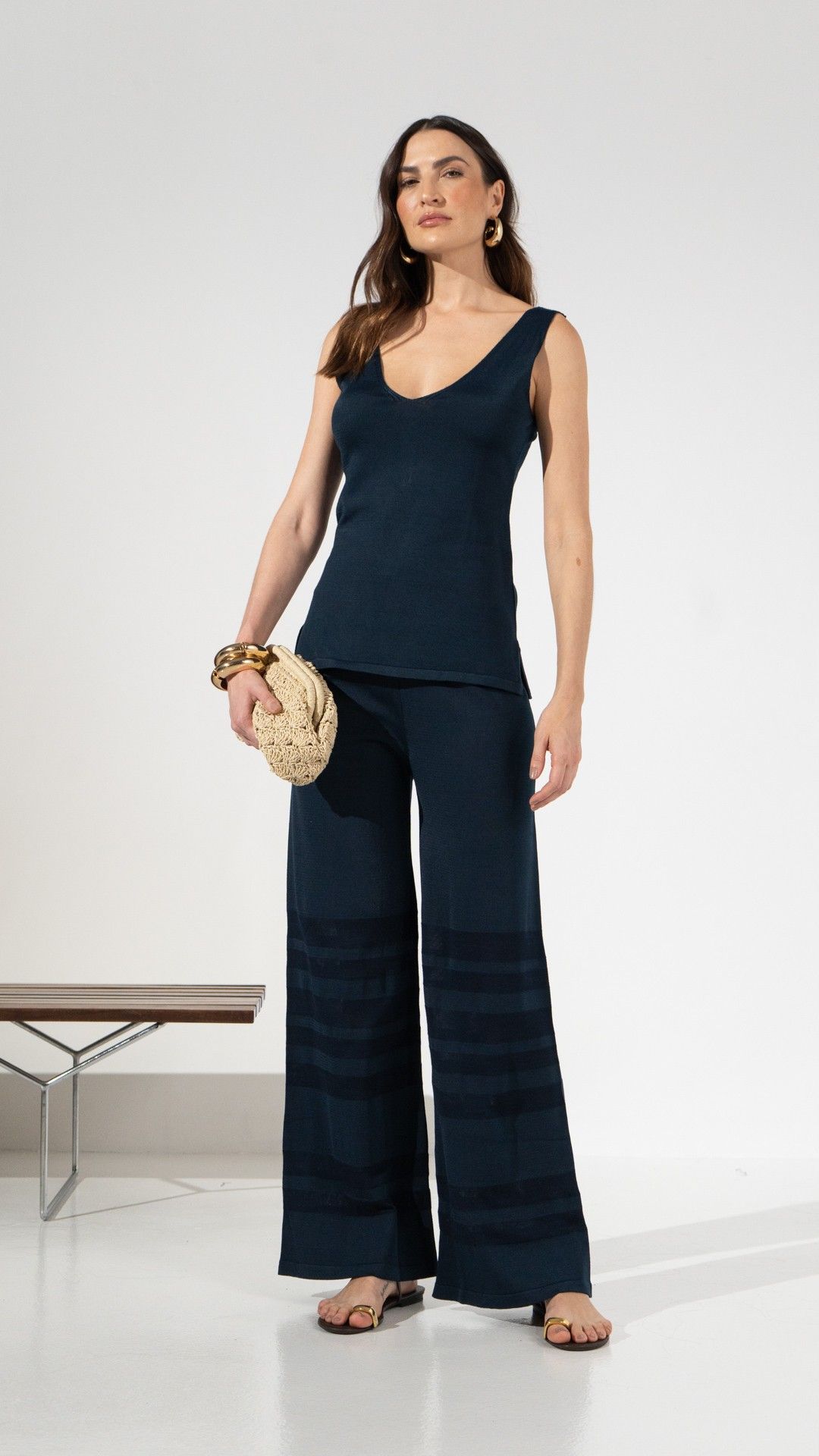 BLUSA S/ MANGA TRICOT ABERTURA