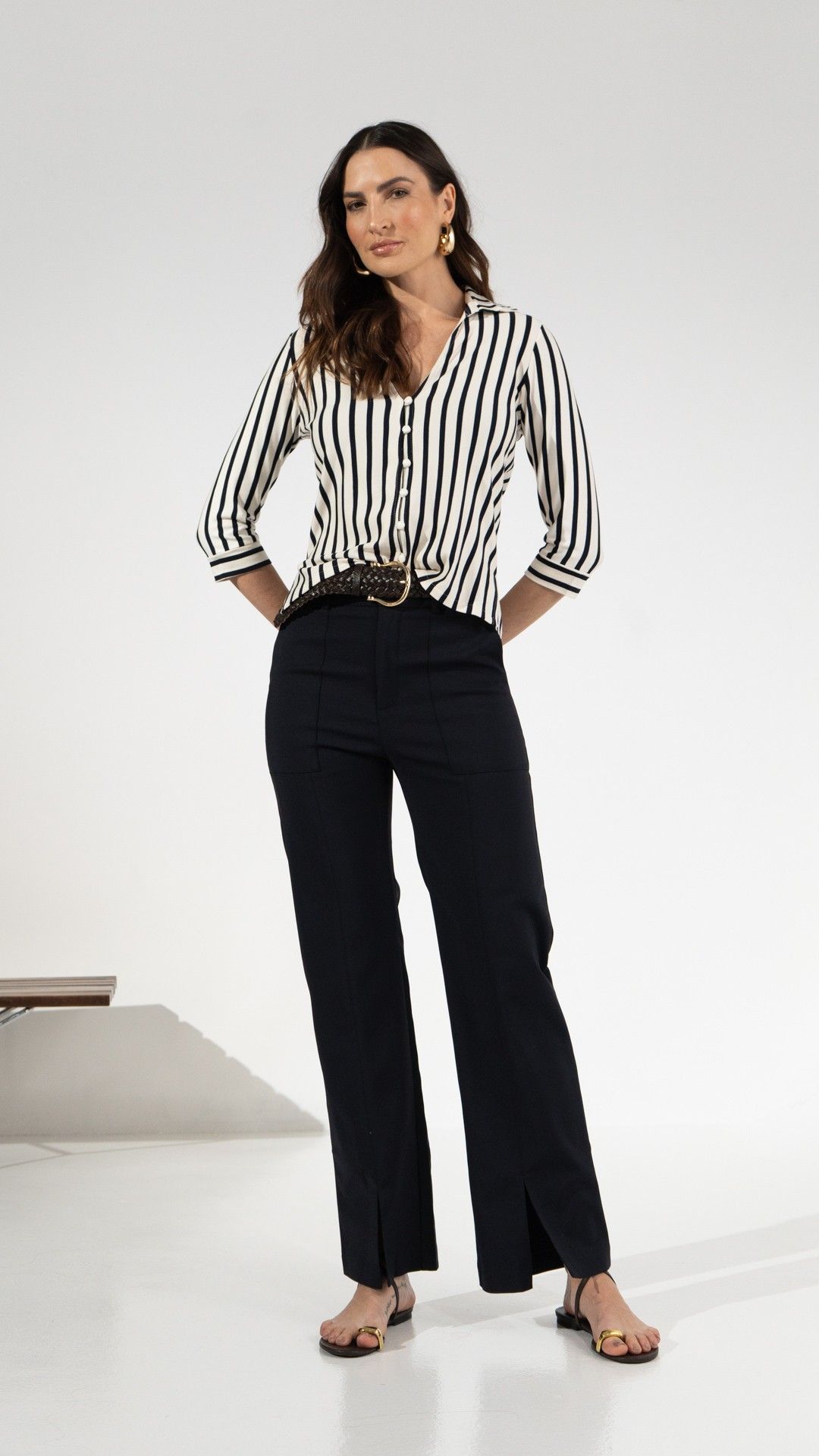CALÇA PLANE COTTON DOUBLE FENDA NA FRENTE