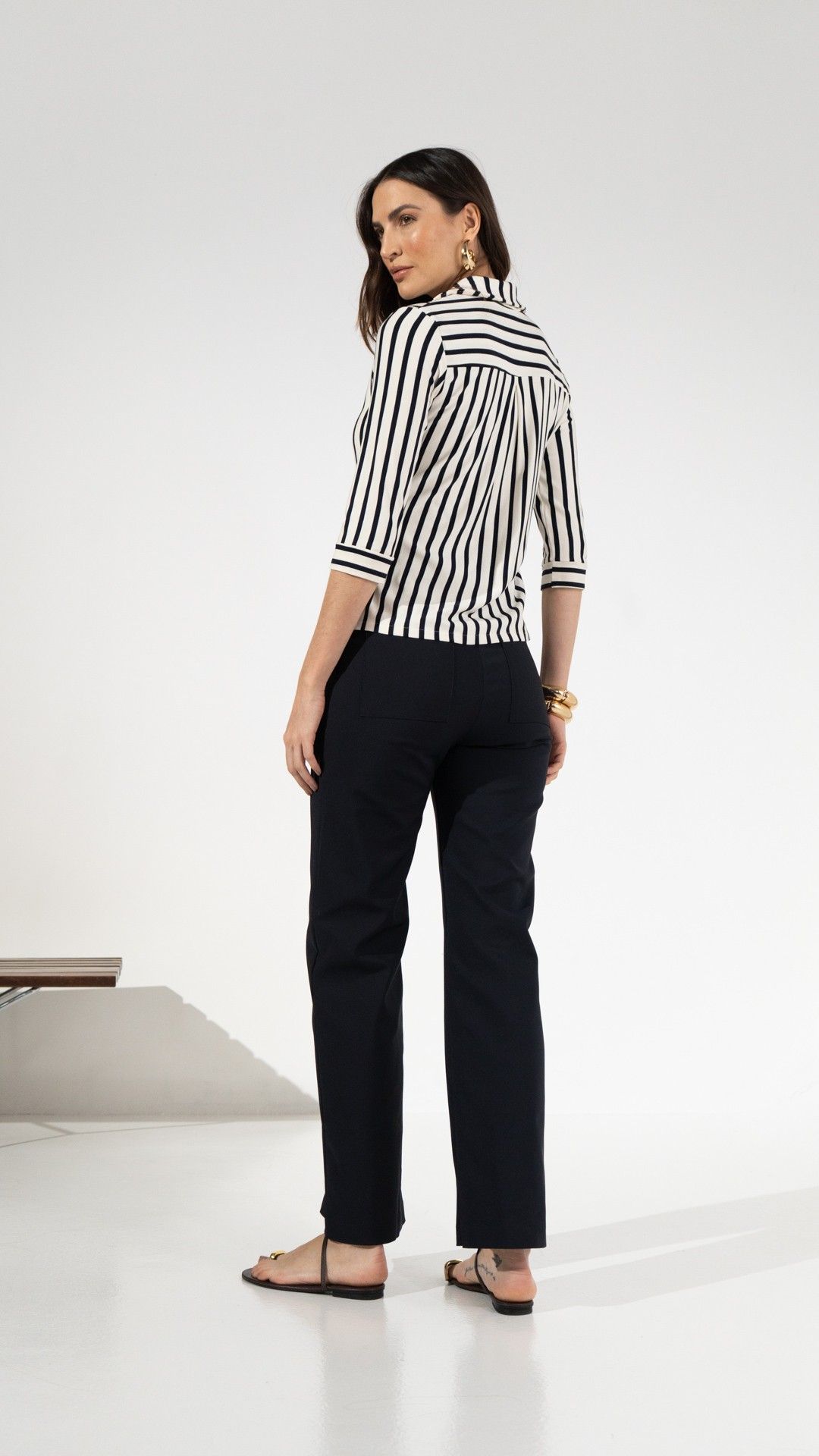 CALÇA PLANE COTTON DOUBLE FENDA NA FRENTE